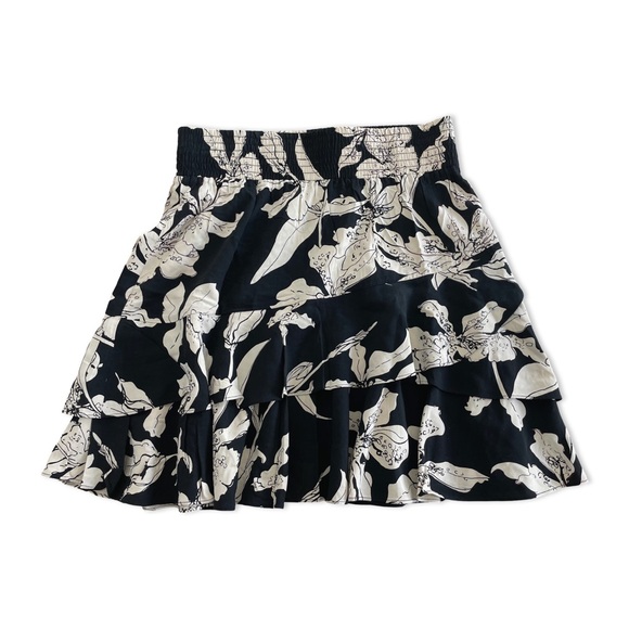CAbi Isabel Black Floral Tiered Mini Skirt Style 5053 Size S - Picture 1 of 4